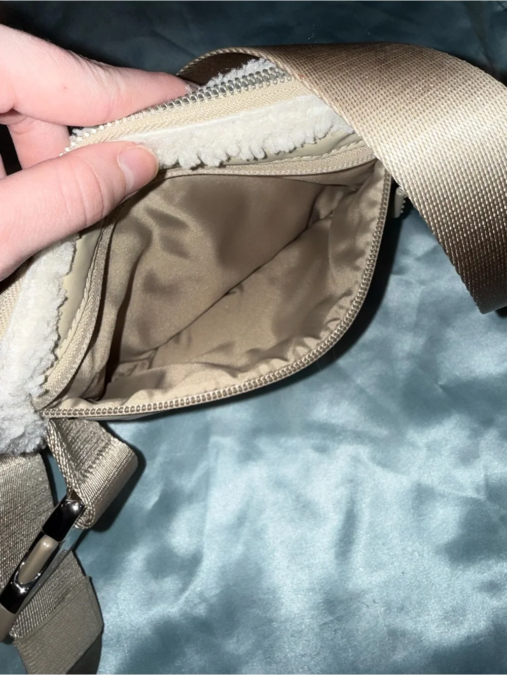 lululemon wear everywhere white sherpa belt bag